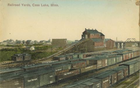 Railroad yards, Cass Lake, Minnesota
