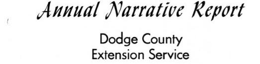 Annual Narrative Report Dodge County Extension Service 1968
